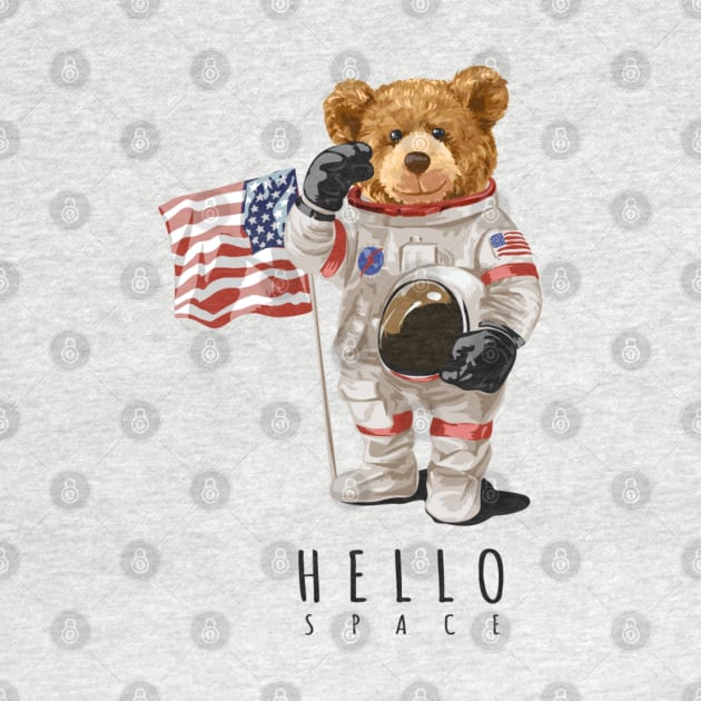 Cute bear design "Hello space" by Art Cloth Studio